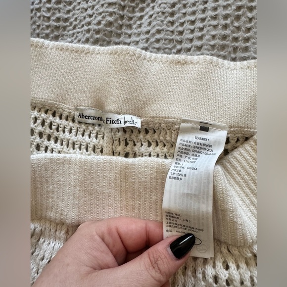 NEW Abercrombie & Fitch Crochet Style Cover Up Pants Wide Leg Size Large NWOT - Picture 7 of 8